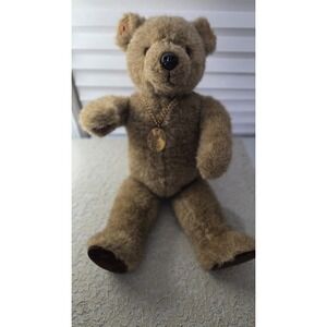 Vintage 1980s Light Brown Mohair Little Folk‎ Teddy Bear Tiverton Devon UK 12in